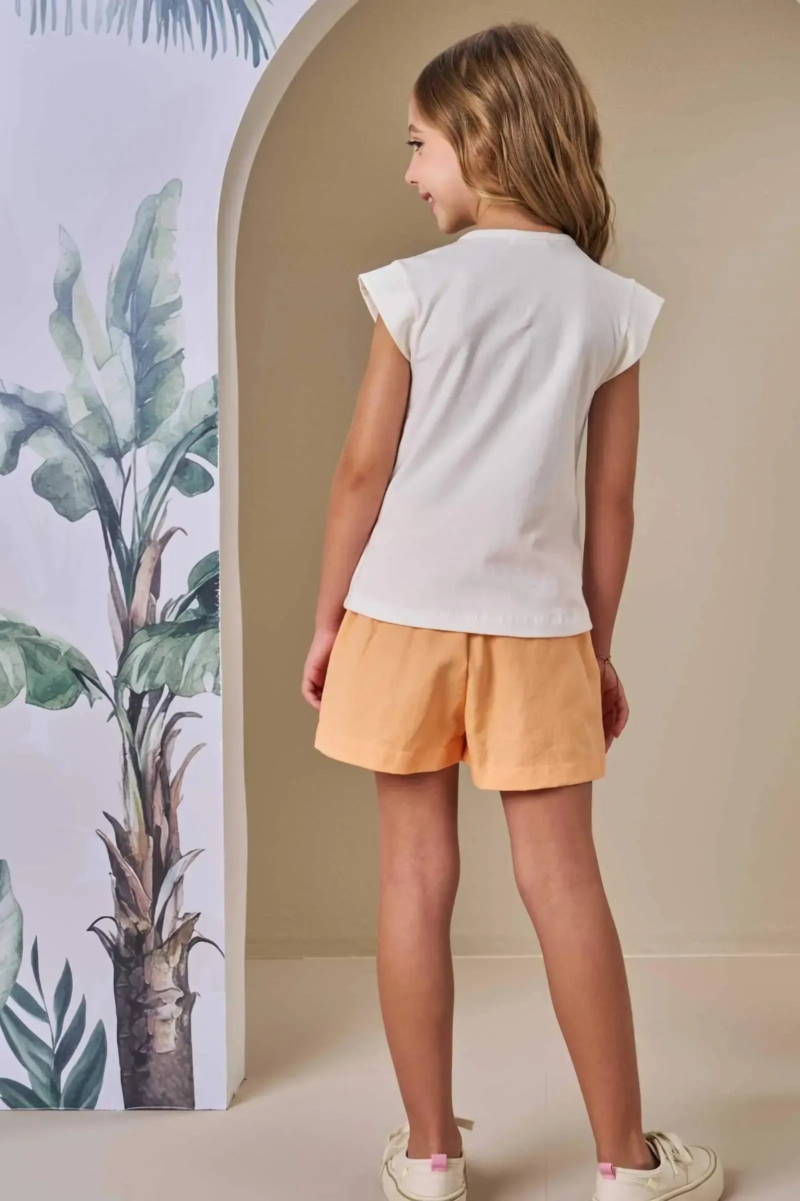 Shorts em Sarja com Elastano 86495 Infanti Infantil Menina