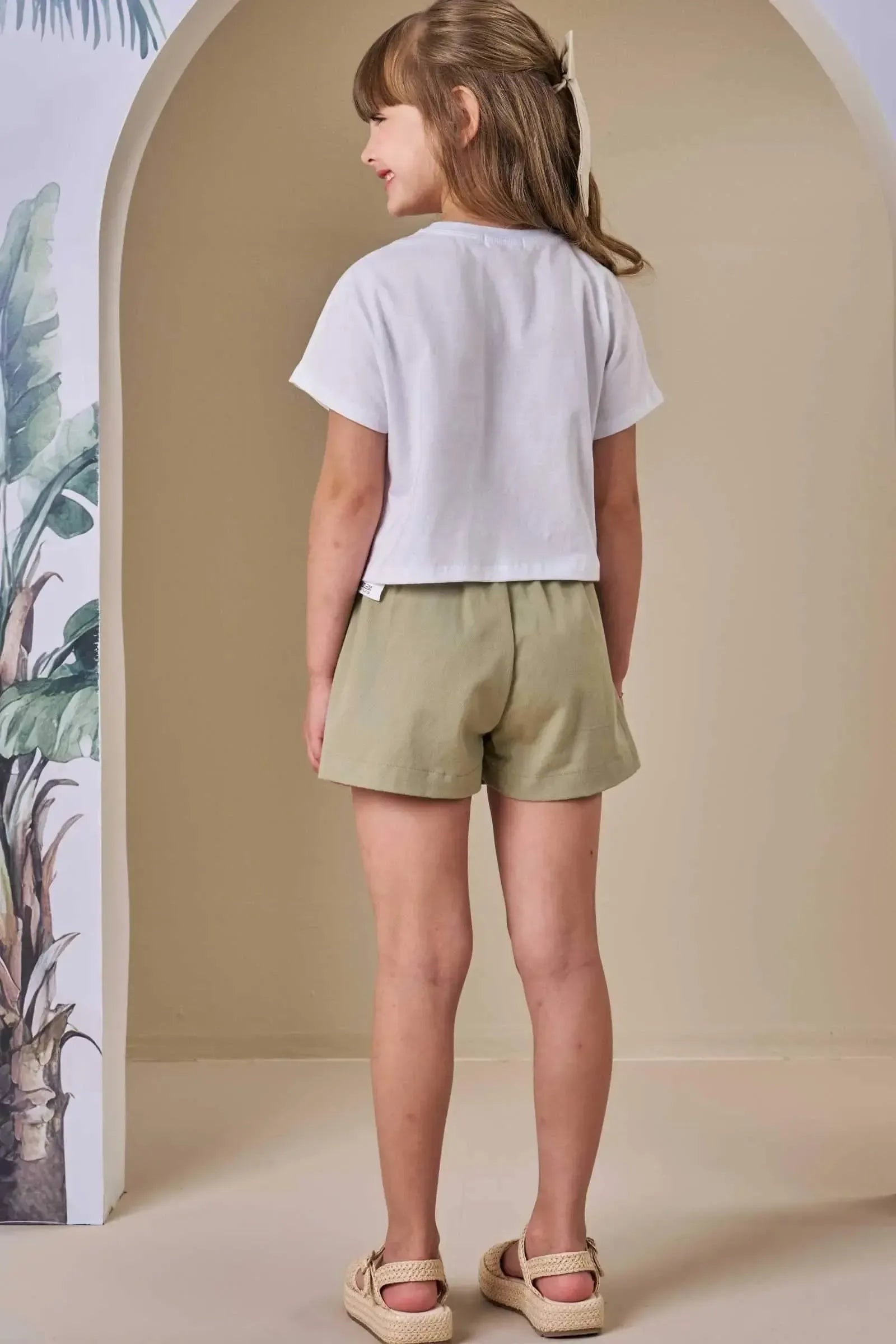 Shorts em Sarja com Elastano 86495 Infanti Infantil Menina
