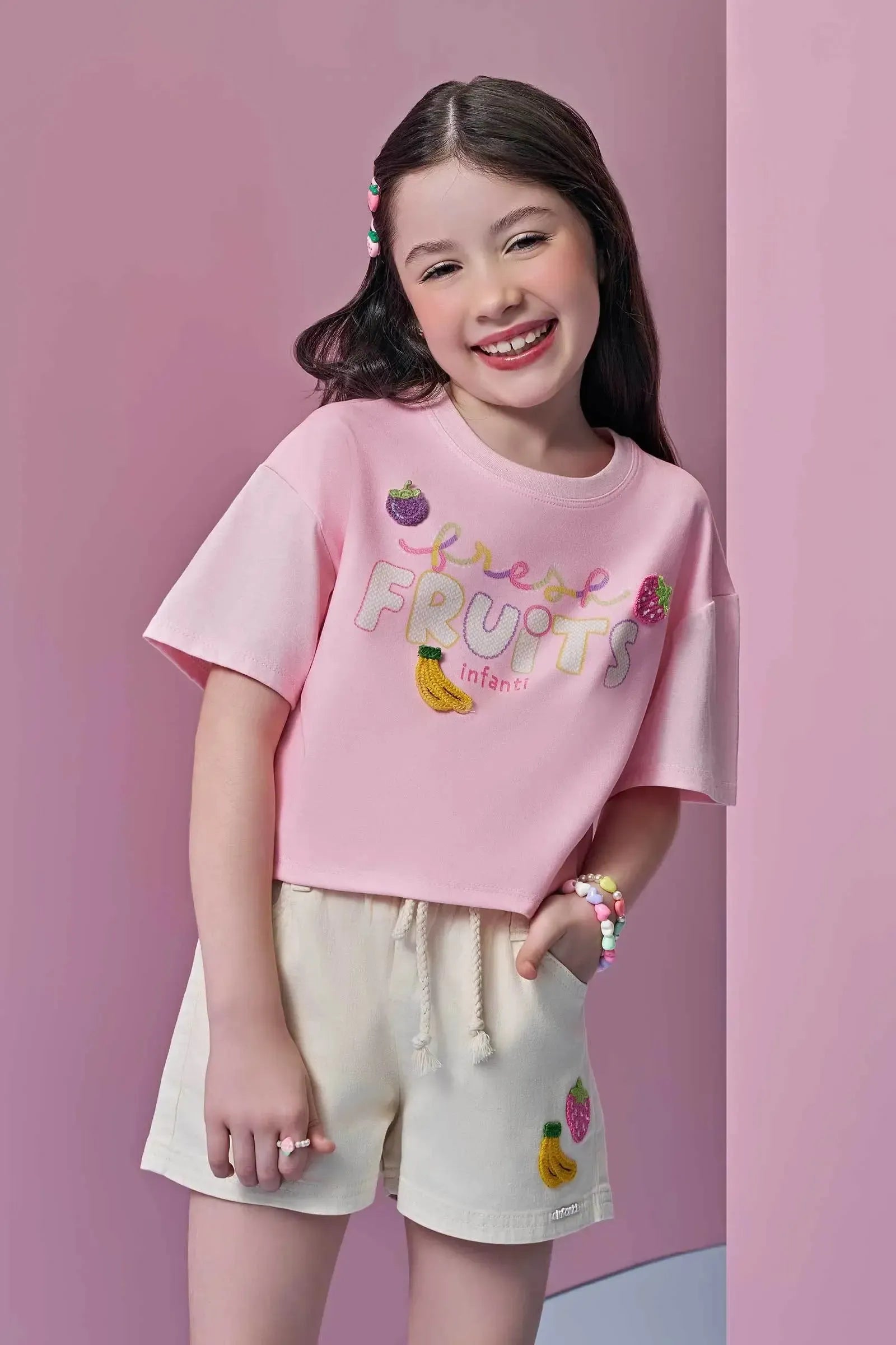 Shorts em Sarja com Elastano 94636 Infanti Infantil Menina