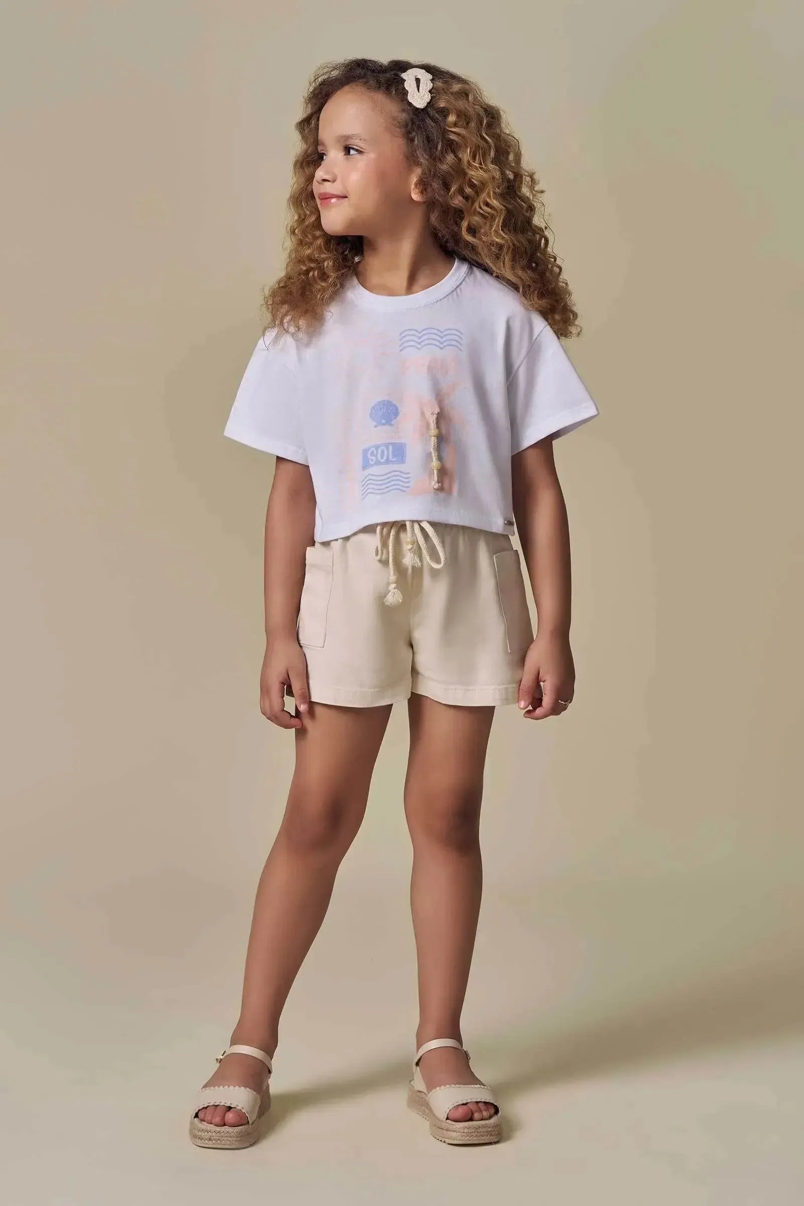 Shorts em Sarja com Elastano 94947 Infanti Infantil Menina