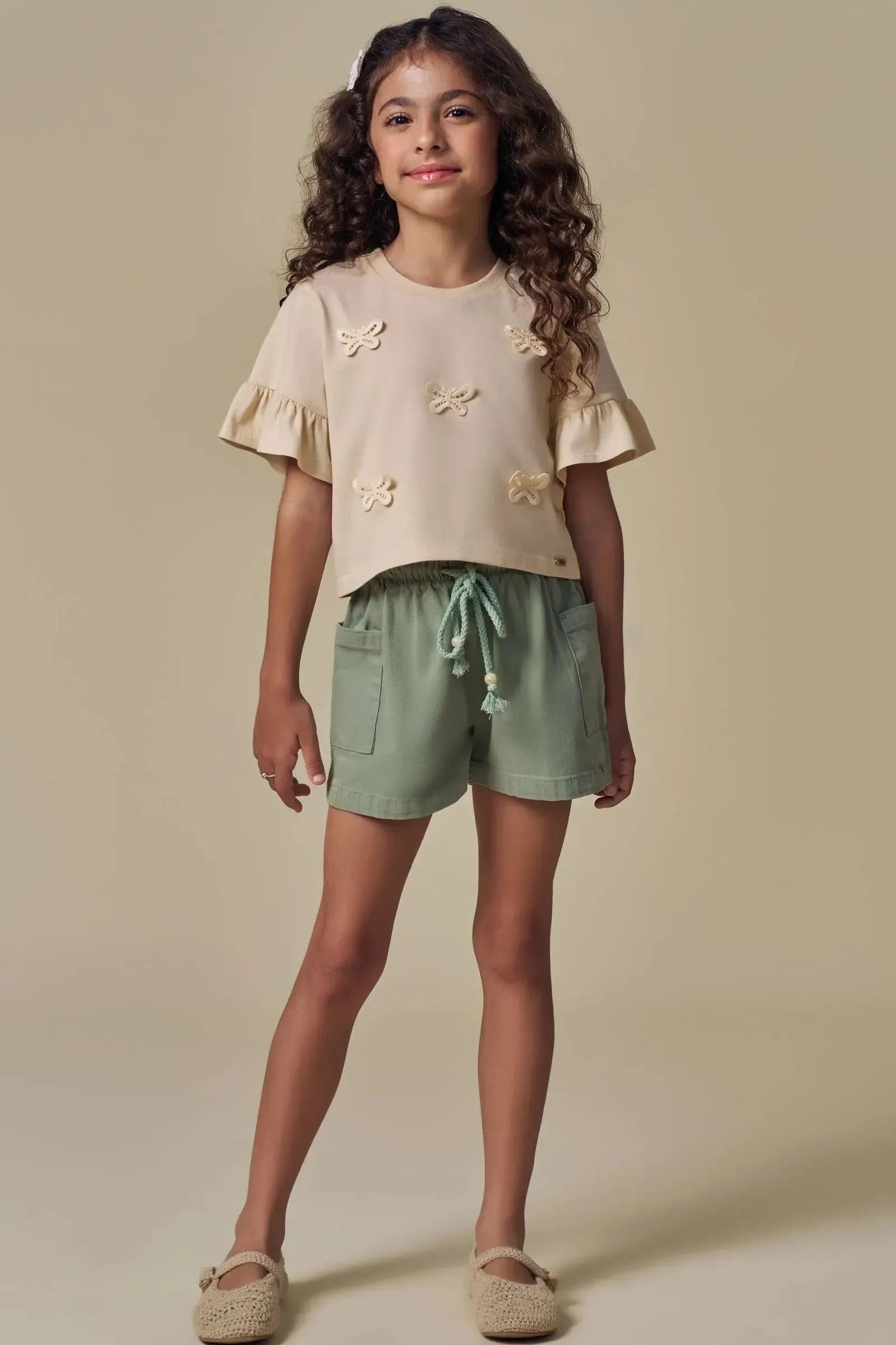Shorts em Sarja com Elastano 94947 Infanti Infantil Menina