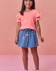 Shorts Saia em Jeans Wishita 98342 Infanti Infantil Menina