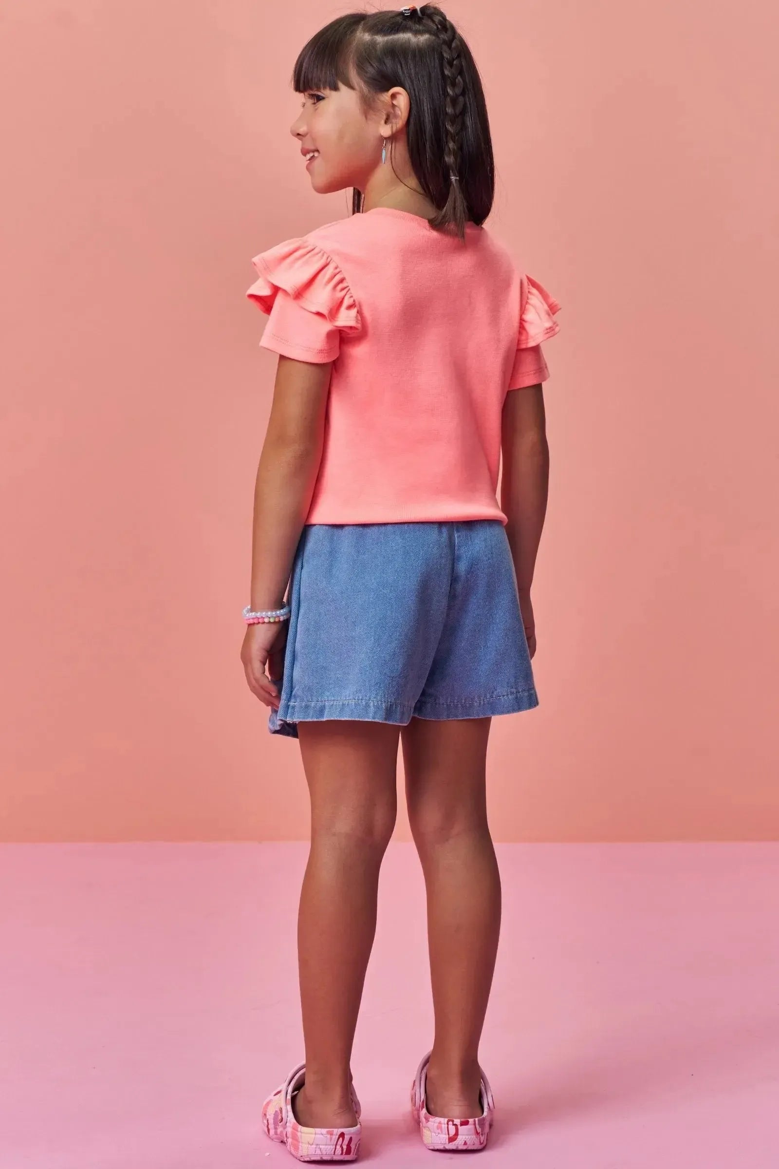 Shorts Saia em Jeans Wishita 98342 Infanti Infantil Menina