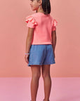 Shorts Saia em Jeans Wishita 98342 Infanti Infantil Menina
