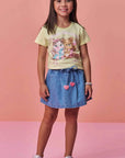 Shorts Saia em Jeans Wishita 98342 Infanti Infantil Menina