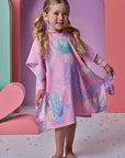 Toalha Poncho com Capuz em Plush Atoalhado 95670 Infanti Infantil Menina