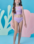 Trio de Biquíni em Malha UV Dry com Proteção UV 50+ com Saída de Praia em Tule 99182 Infanti Infantil Menina