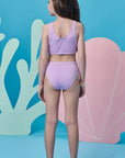 Trio de Biquíni em Malha UV Dry com Proteção UV 50+ com Saída de Praia em Tule 99182 Infanti Infantil Menina