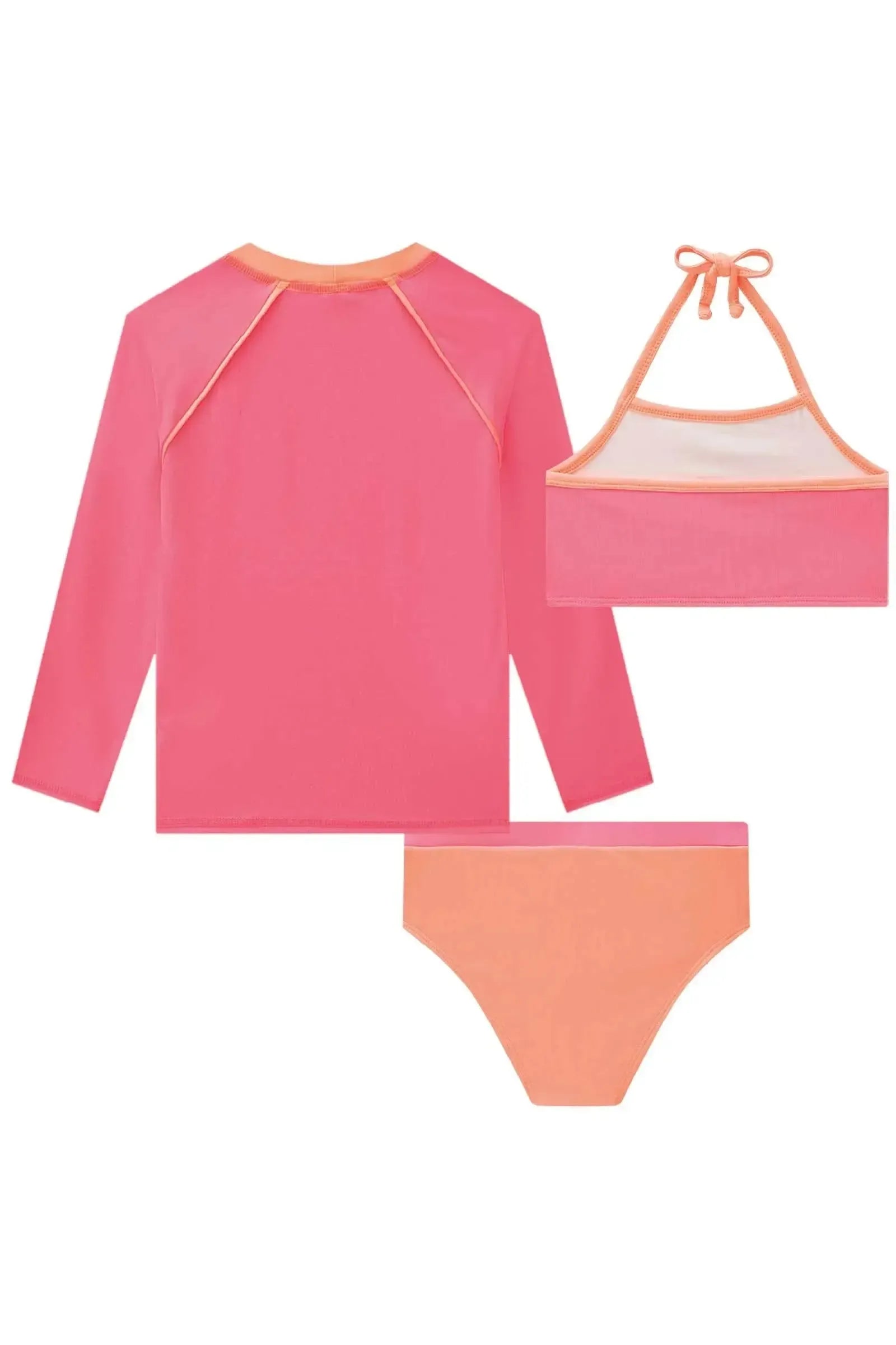 Trio de Blusa e Biquíni em Malha Poliamida com Proteção UV 50+ 88930 Infanti Infantil Menina