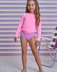 Trio de Blusa e Biquíni em Malha Poliamida com Proteção UV 50+ 96619 Infanti Infantil Menina