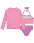 Trio de Blusa e Biquíni em Malha Poliamida com Proteção UV 50+ 96619 Infanti Infantil Menina