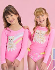 Trio de Blusa e Biquíni em Malha Uv Dry com Proteção Uv 50+ 84976 Infanti Infantil Menina