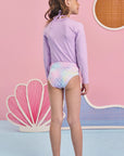 Trio de Blusa e Biquíni em Malha Uv Dry com Proteção Uv 50+ 84976 Infanti Infantil Menina