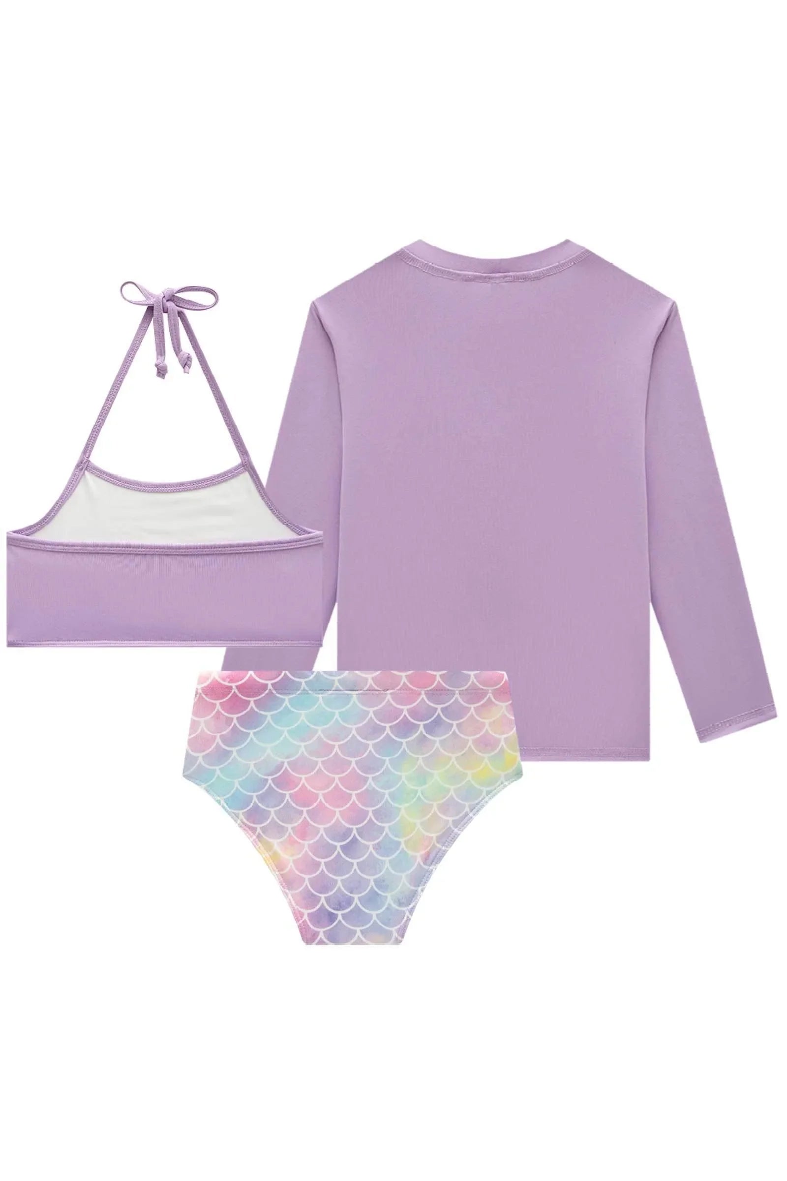 Trio de Blusa e Biquíni em Malha Uv Dry com Proteção Uv 50+ 84976 Infanti Infantil Menina