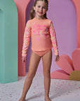 Trio de Blusa e Biquíni em Malha UV Dry com Proteção UV 50+ 96610 Infanti Infantil Menina