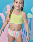 Trio de Blusa e Biquíni em Malha UV Dry com Proteção UV 50+ 99177 Infanti Infantil Menina