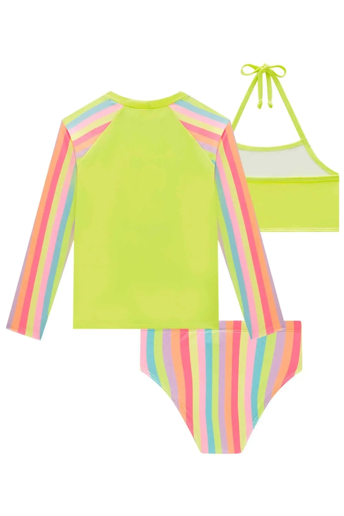 Trio de Blusa e Biquíni em Malha UV Dry com Proteção UV 50+ 99177 Infanti Infantil Menina