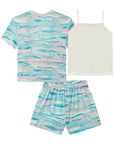 Trio de Sobreposição e Shorts em Malha Fresh com Blusa em Ribana Canelada 86858 Infanti Infantil Menina