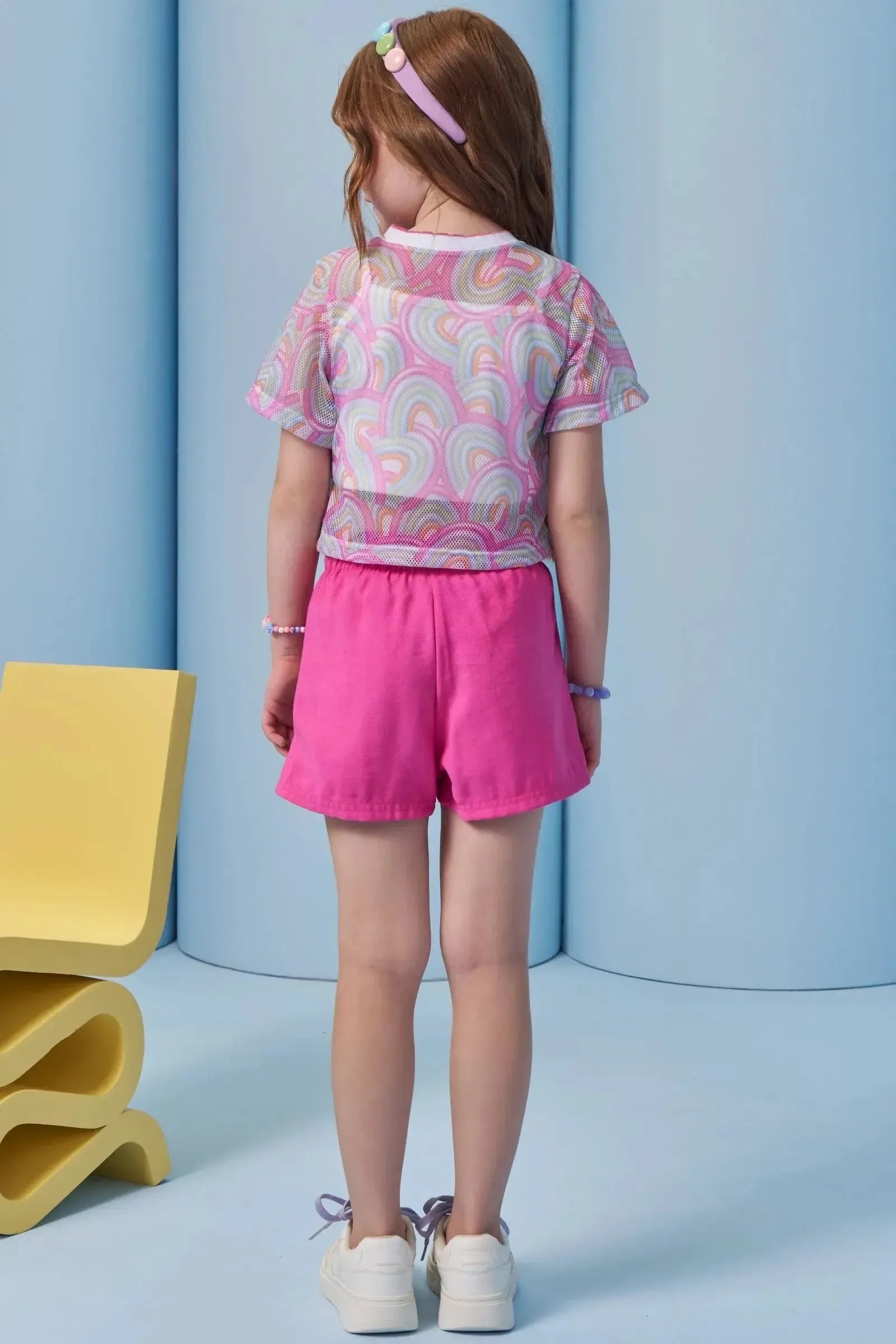 Trio de Top em Ribana Canelada Blusa em Tela Fashion e Shorts em Cupro 93253 Infanti Infantil Menina