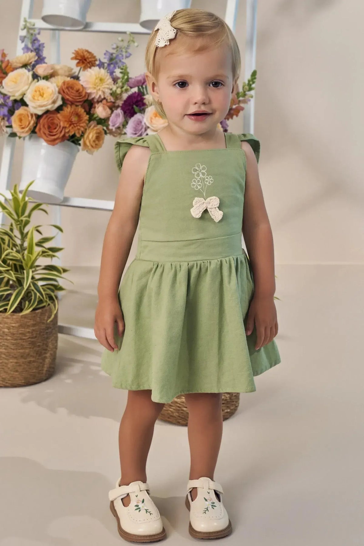 Vestbody em Linho com Elastano 98086 Infanti Bebê Menina