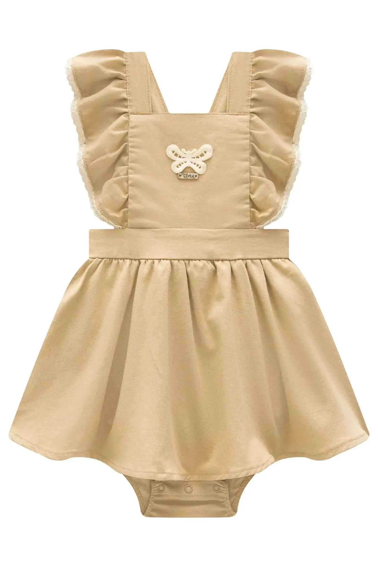 Vestbody em Linho com Elastano 96209 Infanti Bebê Menina