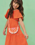 Vestido em Air Flow Crepe Duna. Acompanha Bolsa 81520 Infanti