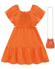 Vestido em Air Flow Crepe Duna. Acompanha Bolsa 81520 Infanti