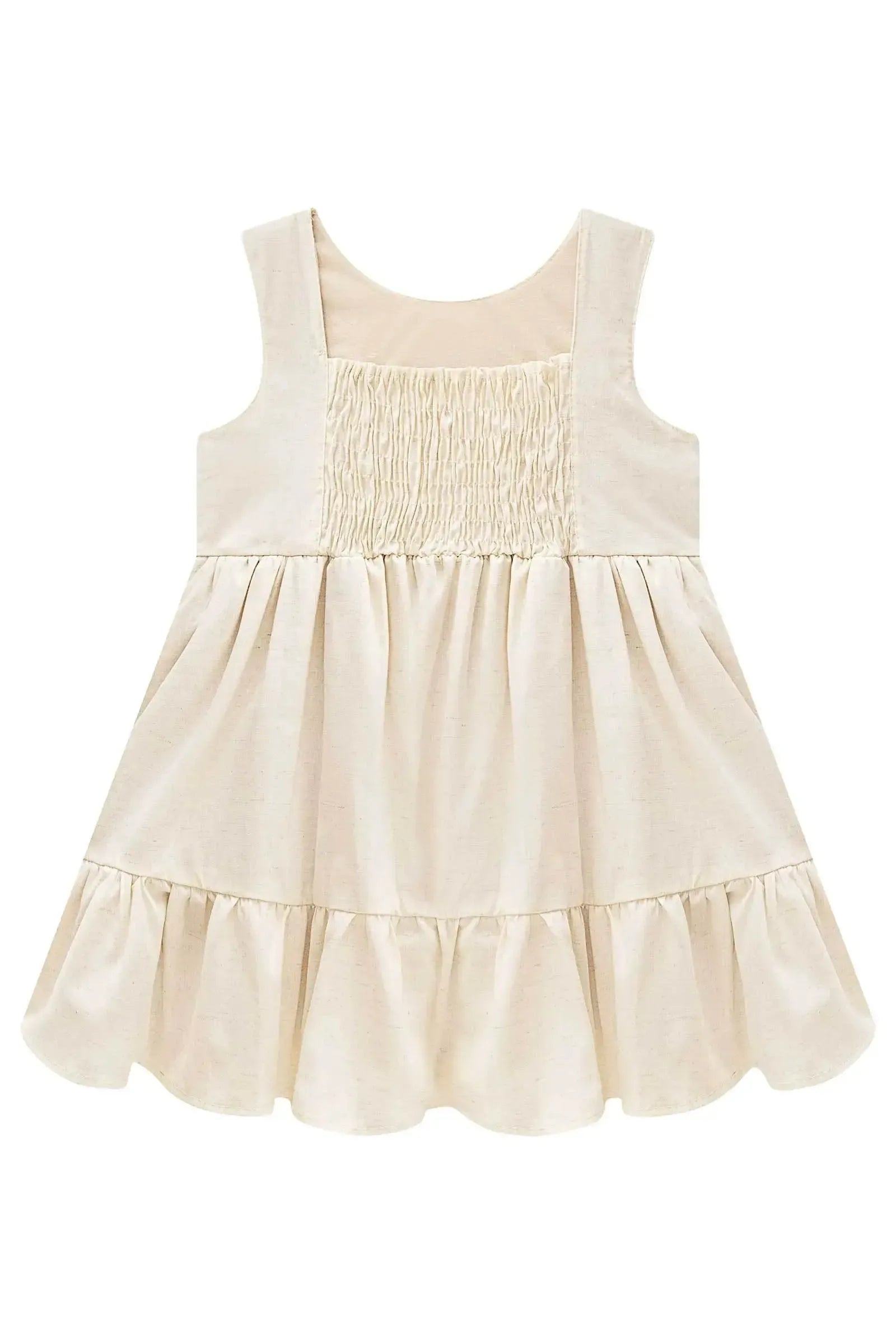 Vestido em Blend de Linho 87093 Infanti Bebê Menina