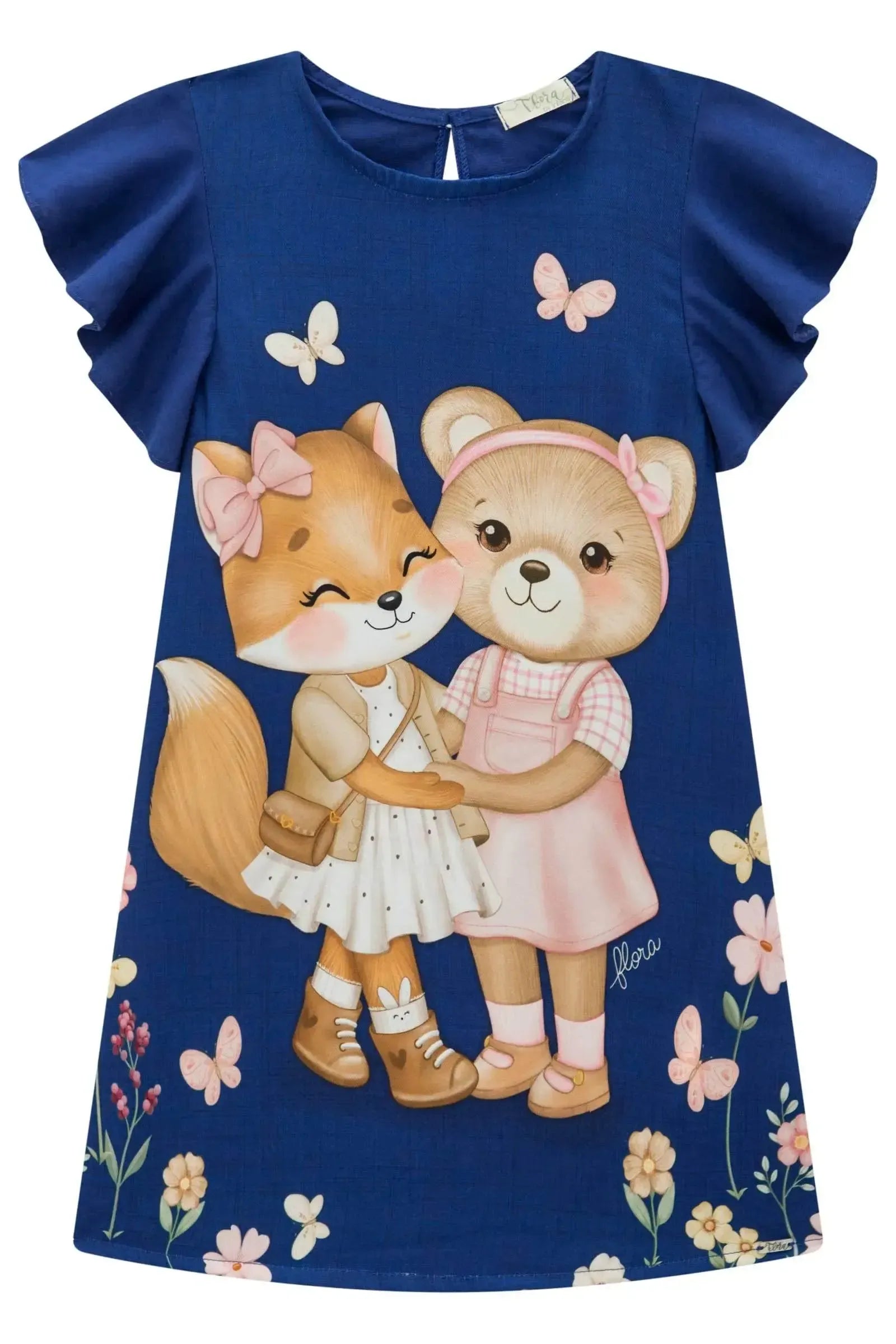 Vestido em Blend de Linho 93281 Infanti Infantil Menina