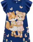 Vestido em Blend de Linho 93281 Infanti Infantil Menina