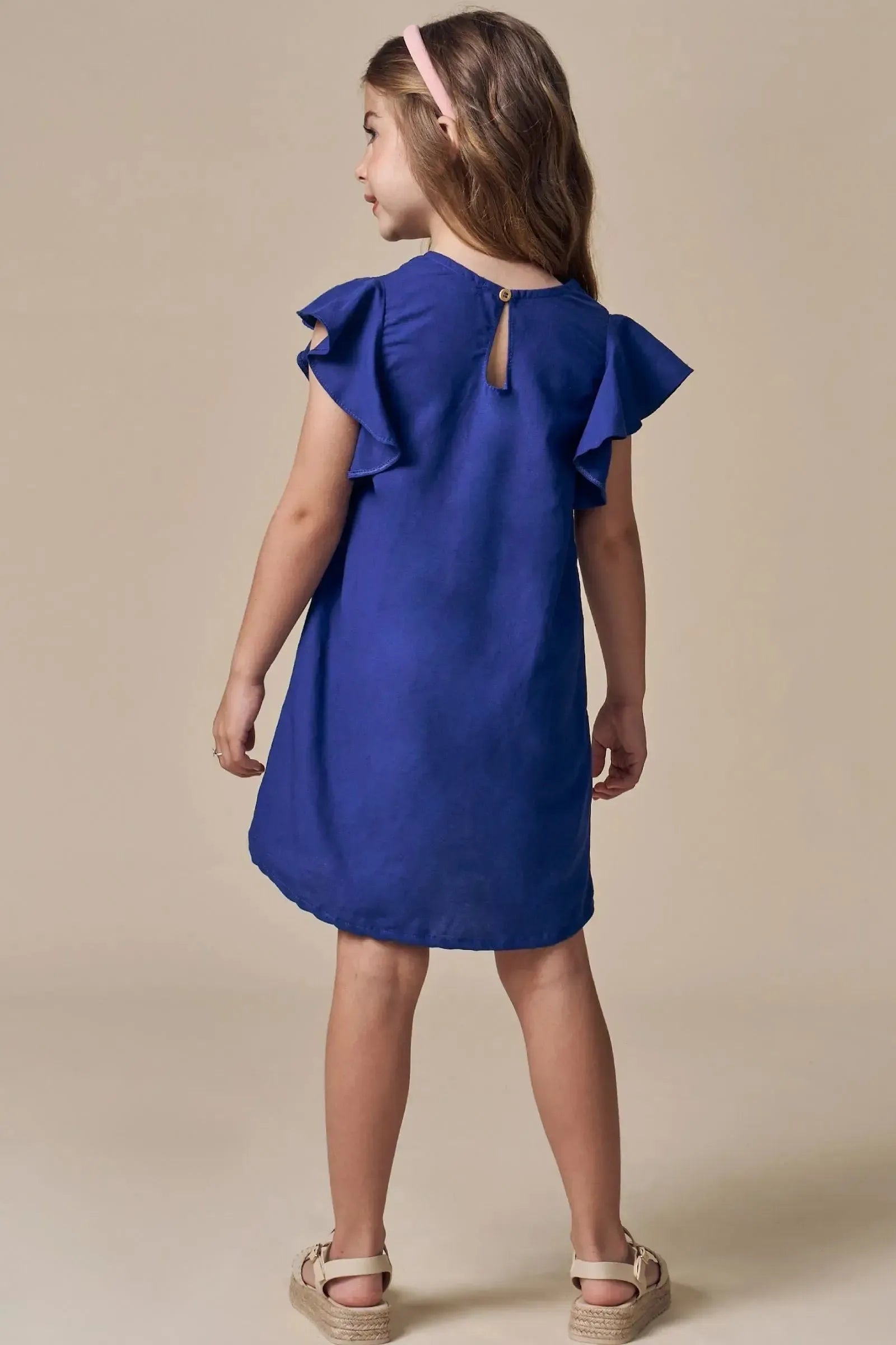 Vestido em Blend de Linho 93281 Infanti Infantil Menina