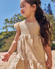 Vestido em Blend de Linho Bordado 96175 Infanti Infantil Menina