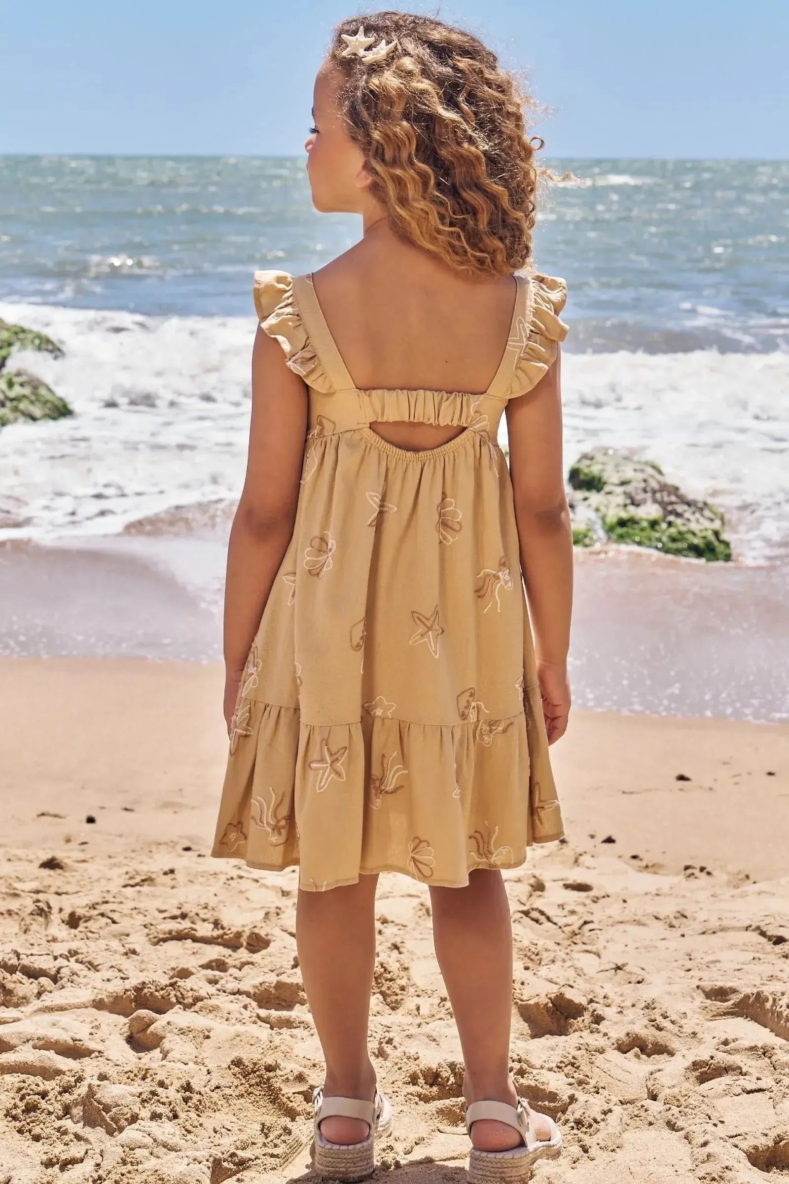 Vestido em Blend de Linho Bordado 96427 Infanti Infantil Menina