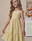 Vestido em Blend de Linho Bordado 98108 Infanti Infantil Menina