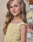 Vestido em Blend de Linho Bordado 98108 Infanti Infantil Menina