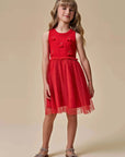 Vestido em Canelado Liz e Tule com Elastano 95747 Infanti Infantil Menina