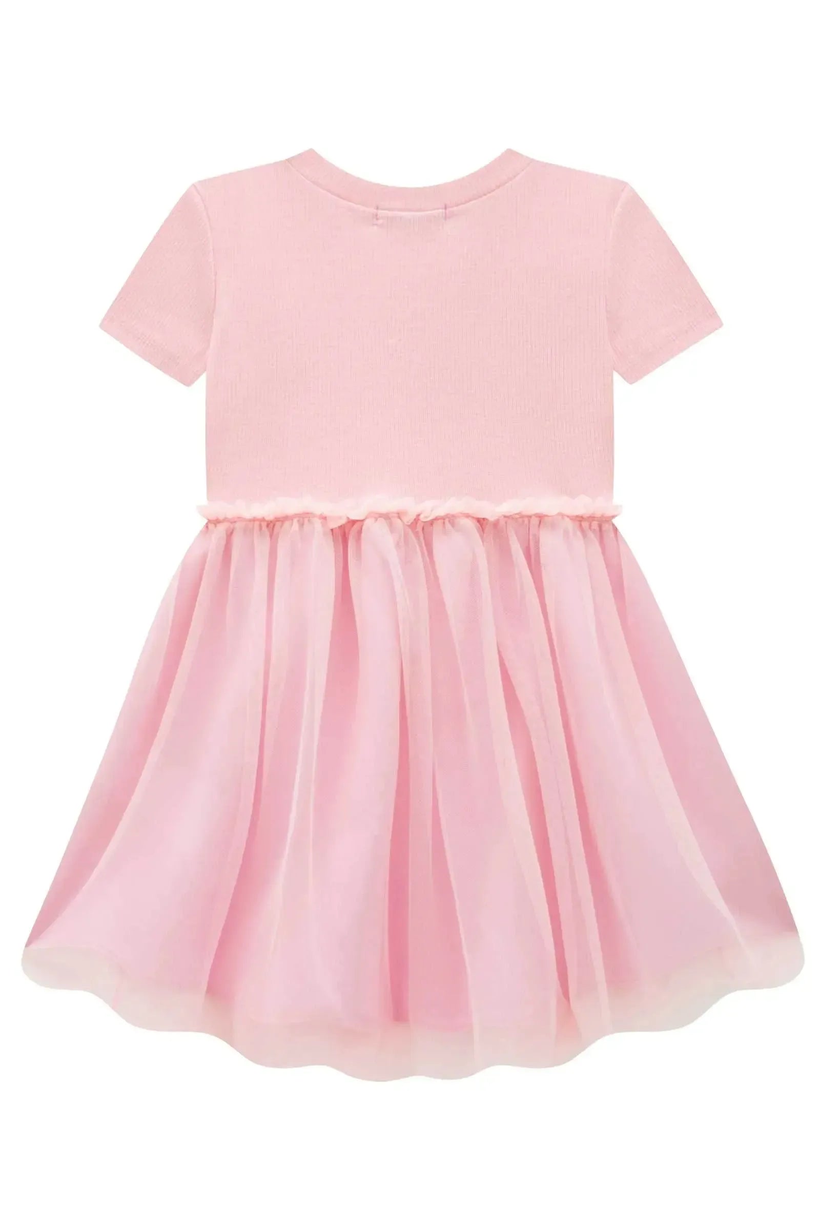 Vestido em Canelado Liz e Tule com Elastano 96661 Infanti Infantil Menina