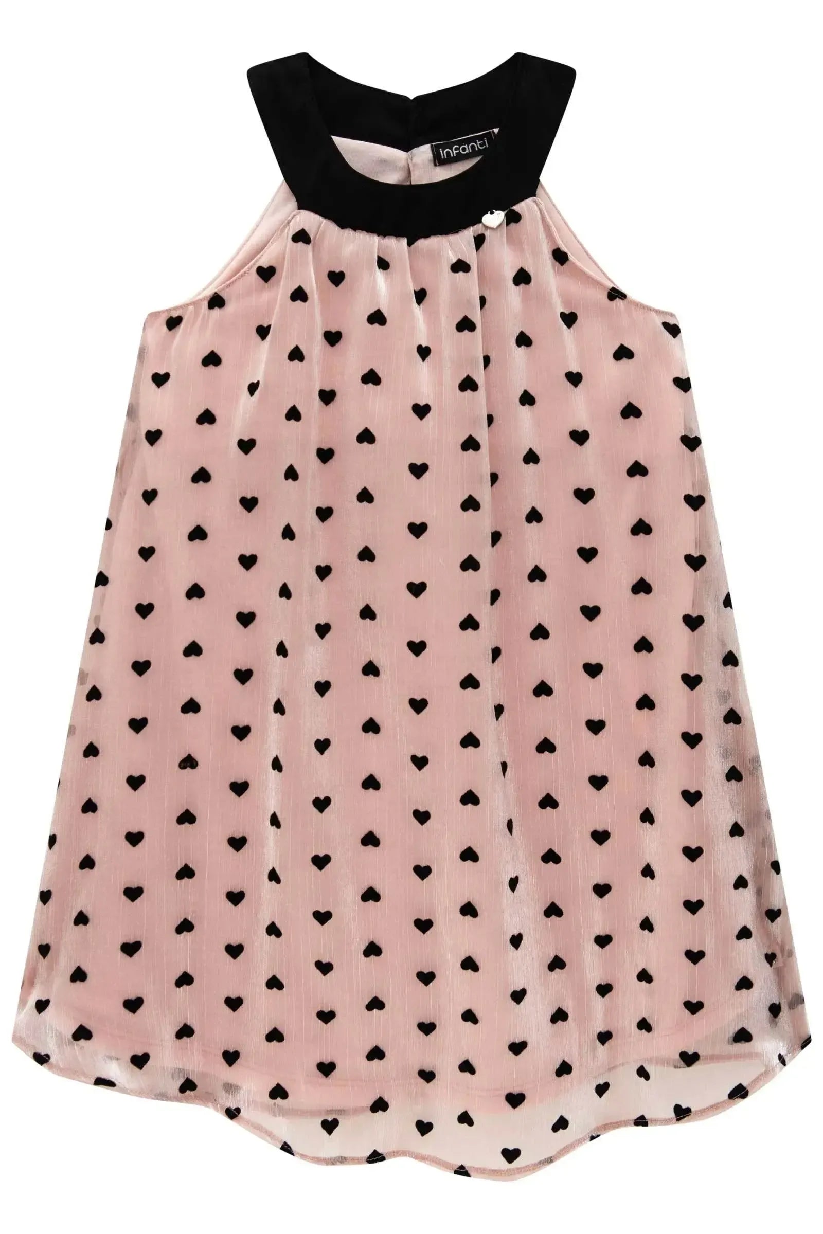 Vestido em Chiffon de Organza Corações 85554 Infanti Infantil Menina