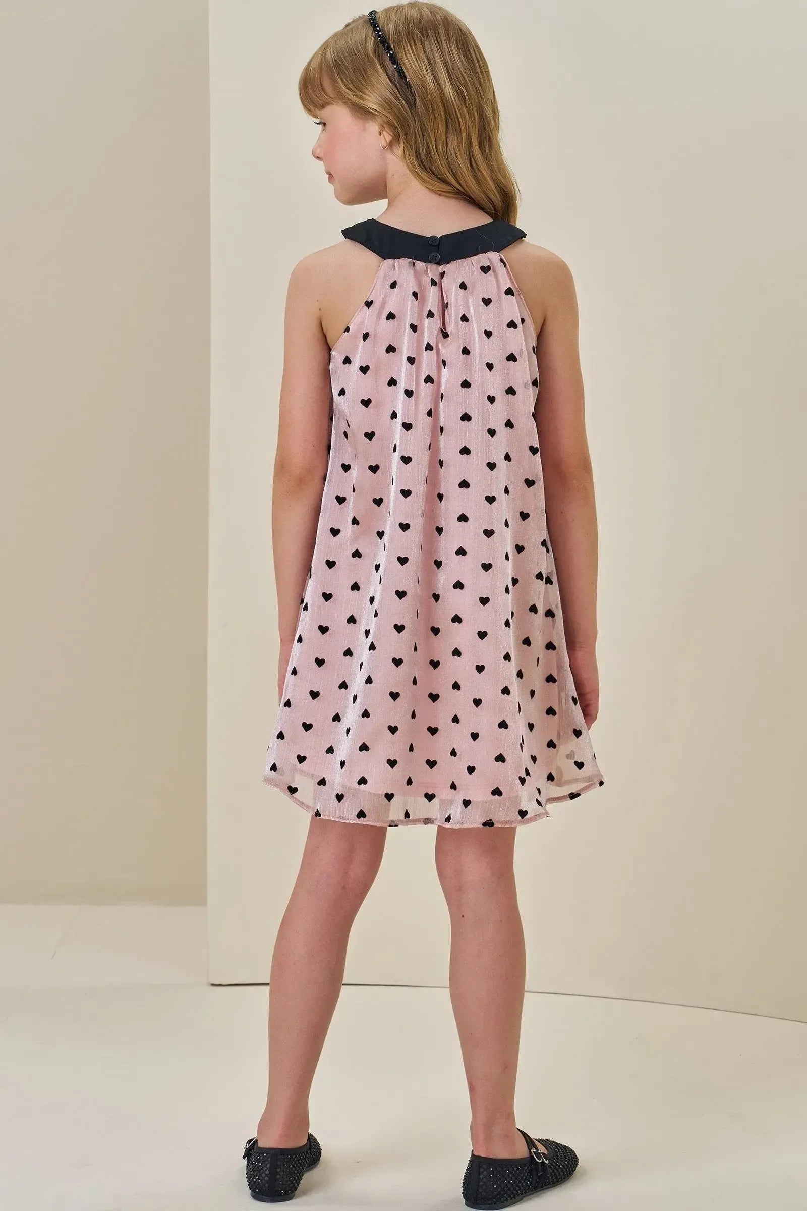 Vestido em Chiffon de Organza Corações 85554 Infanti Infantil Menina