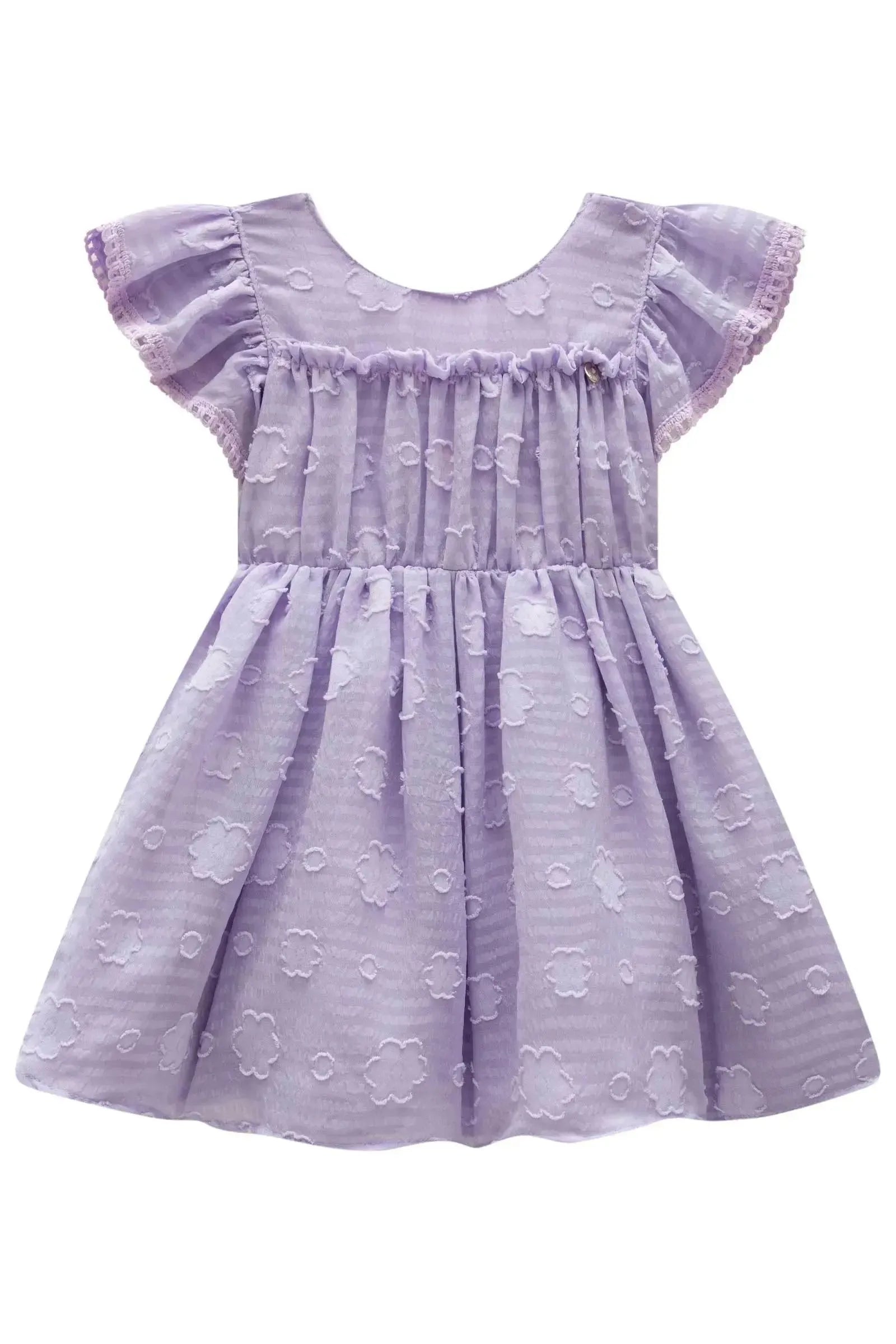 Vestido em Chiffon Flores 83429 Infanti Bebê Menina