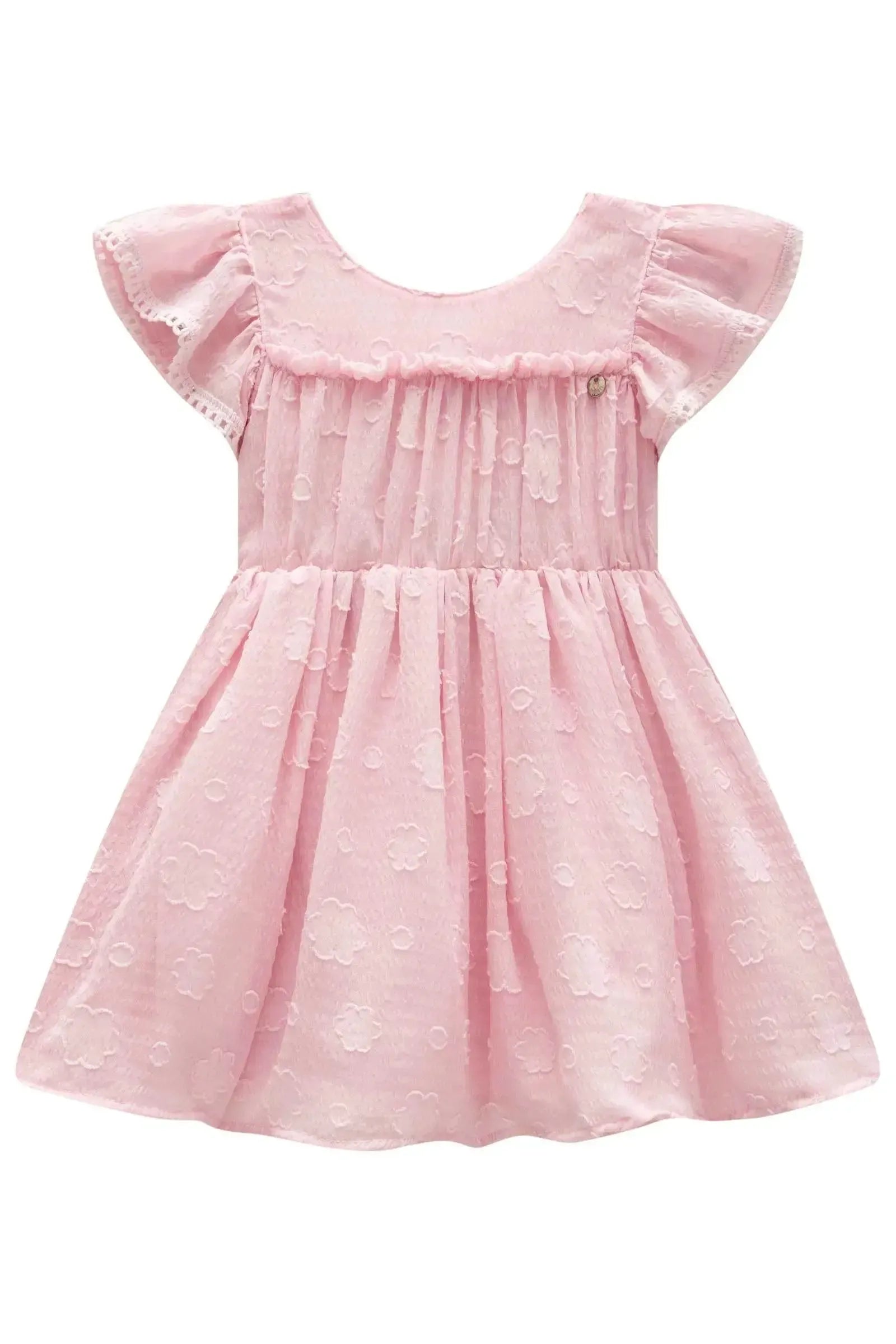 Vestido em Chiffon Flores 83429 Infanti Bebê Menina