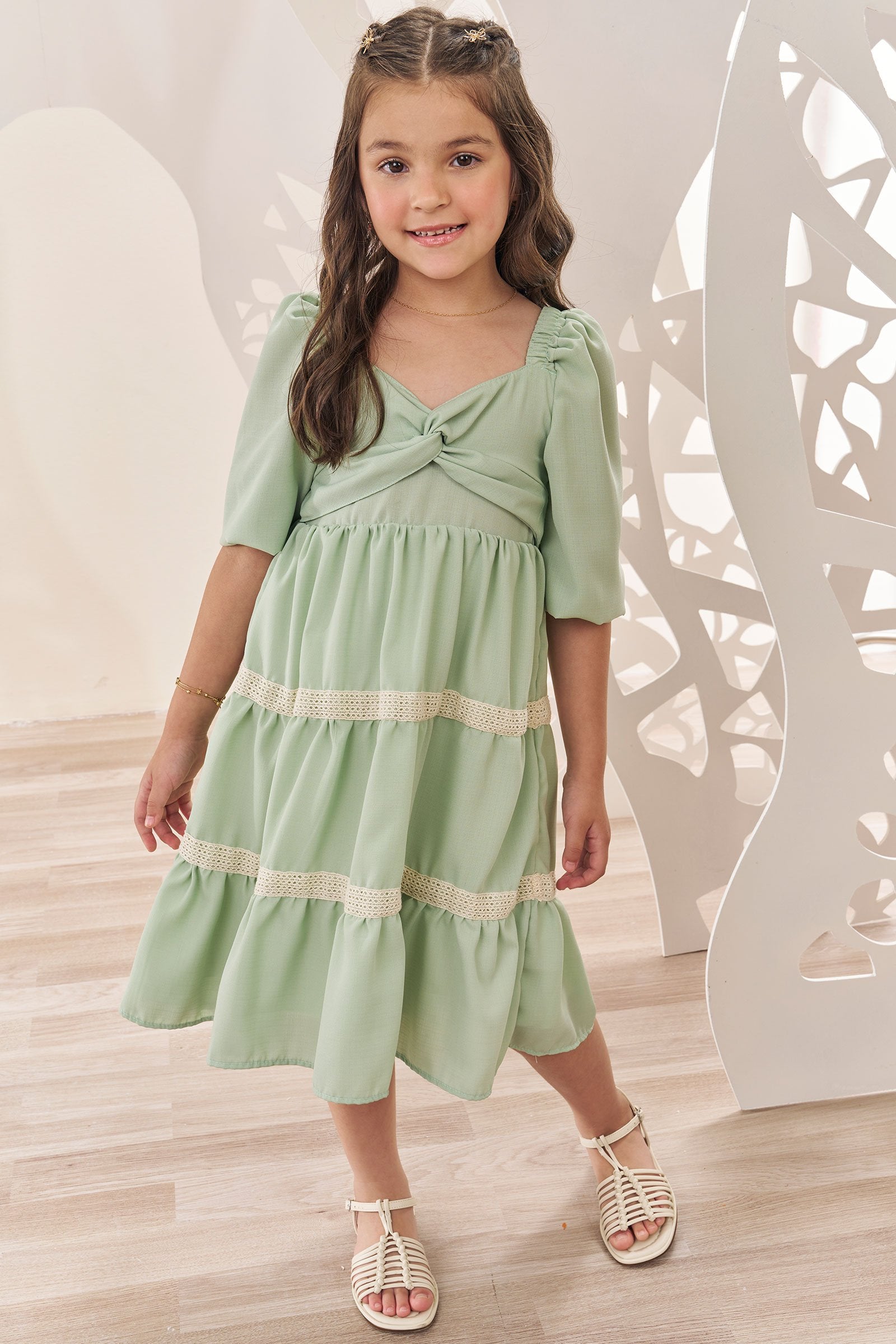 Vestido em Chiffon Linen 74245 Infanti