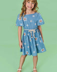 Vestido em Denim Bordado 82157 Infanti