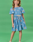 Vestido em Denim Bordado 82157 Infanti