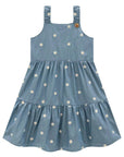 Vestido em Denim Bordado 96430 Infanti Infantil Menina