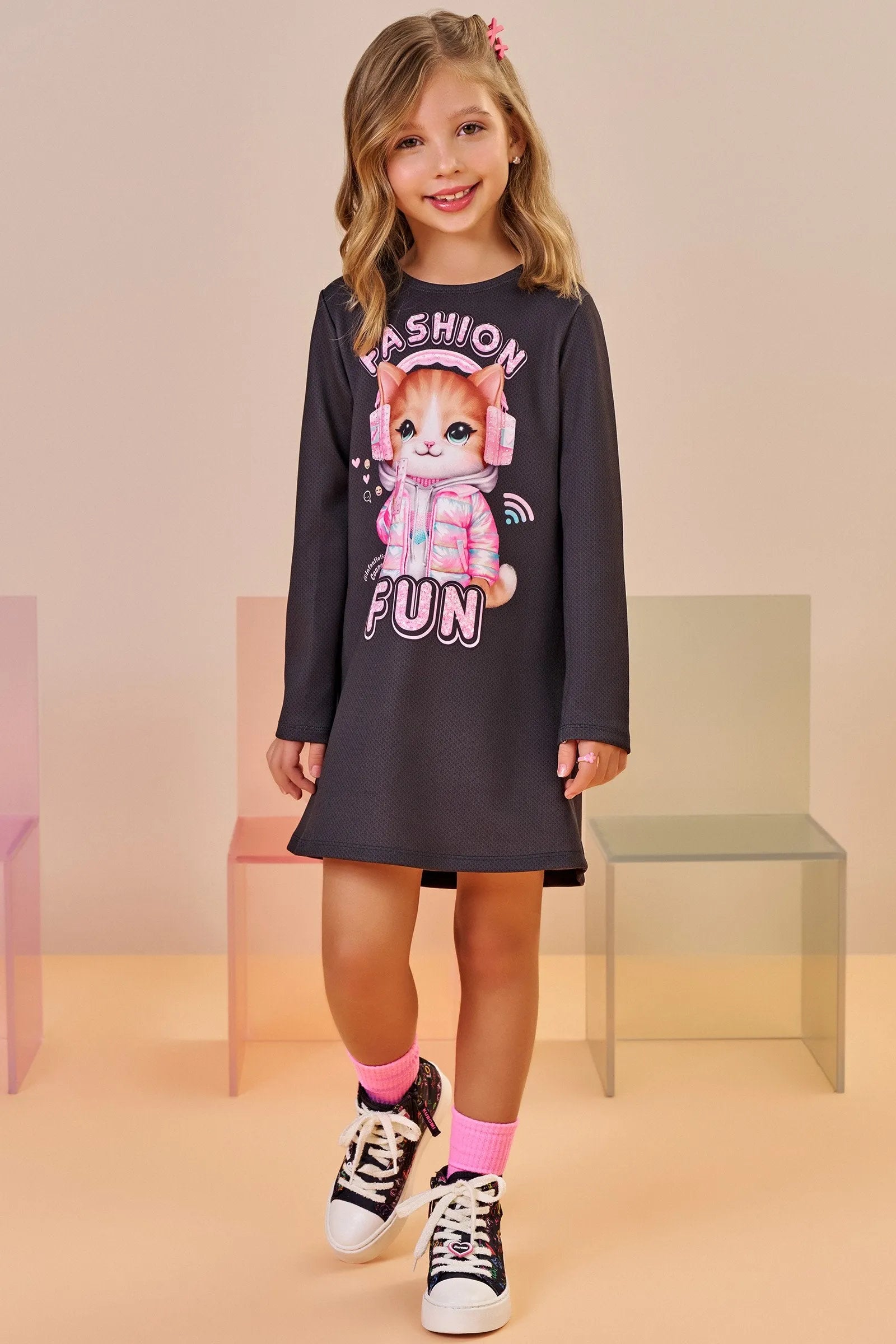 Vestido em Fly Tech 89211 Infanti Infantil Menina