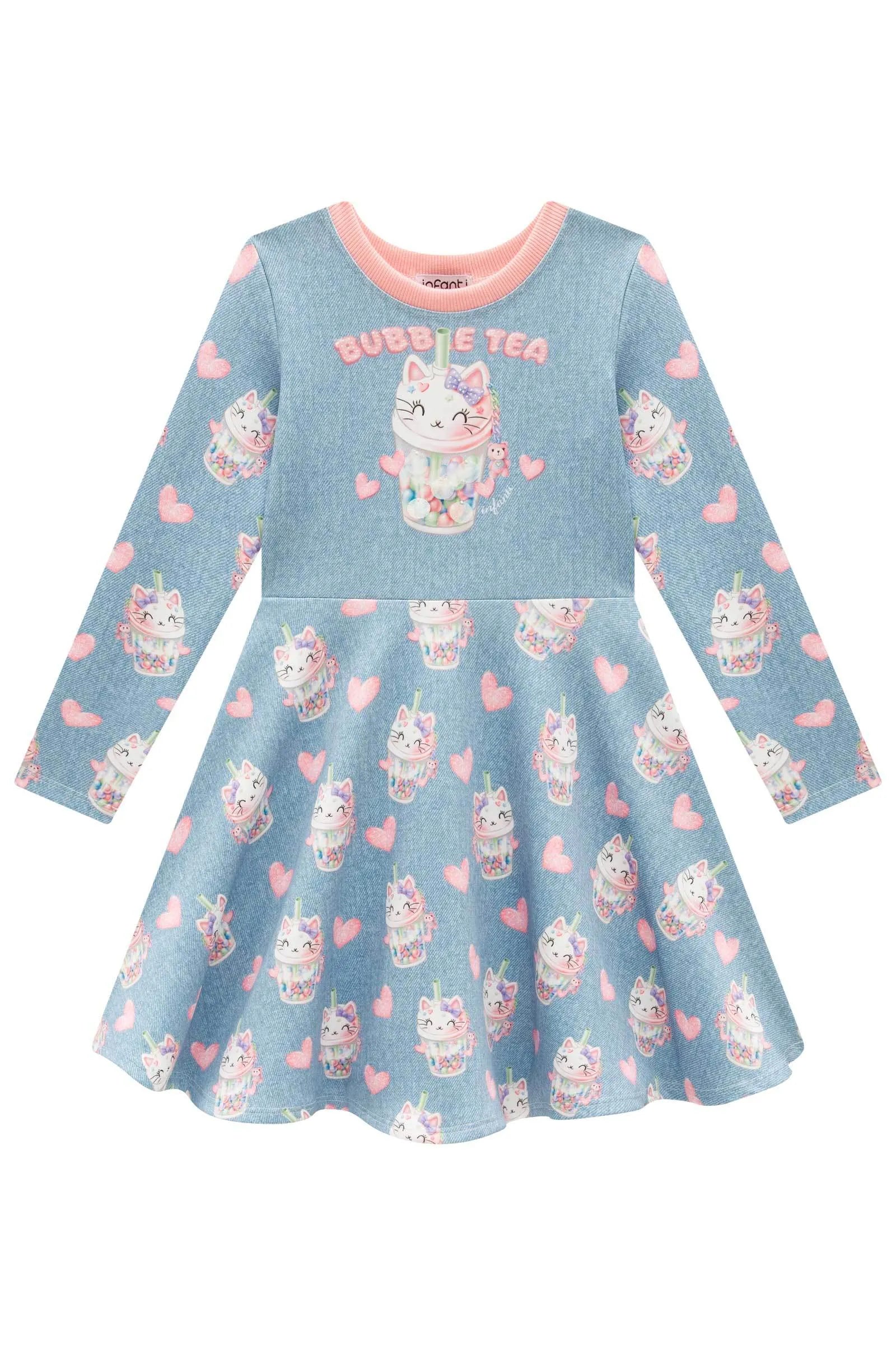 Vestido em Fly Tech 91810 Infanti Infantil Menina