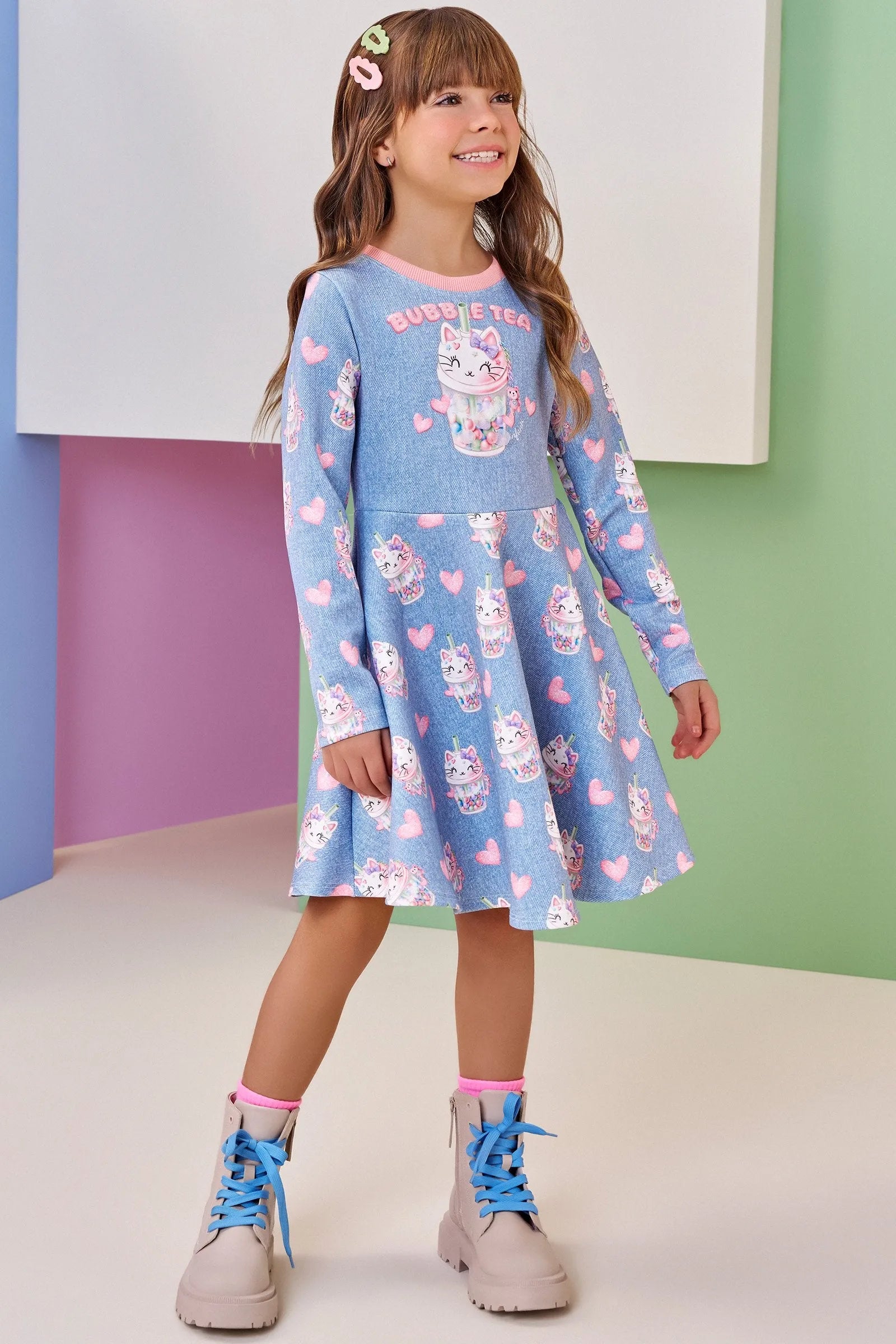 Vestido em Fly Tech 91810 Infanti Infantil Menina