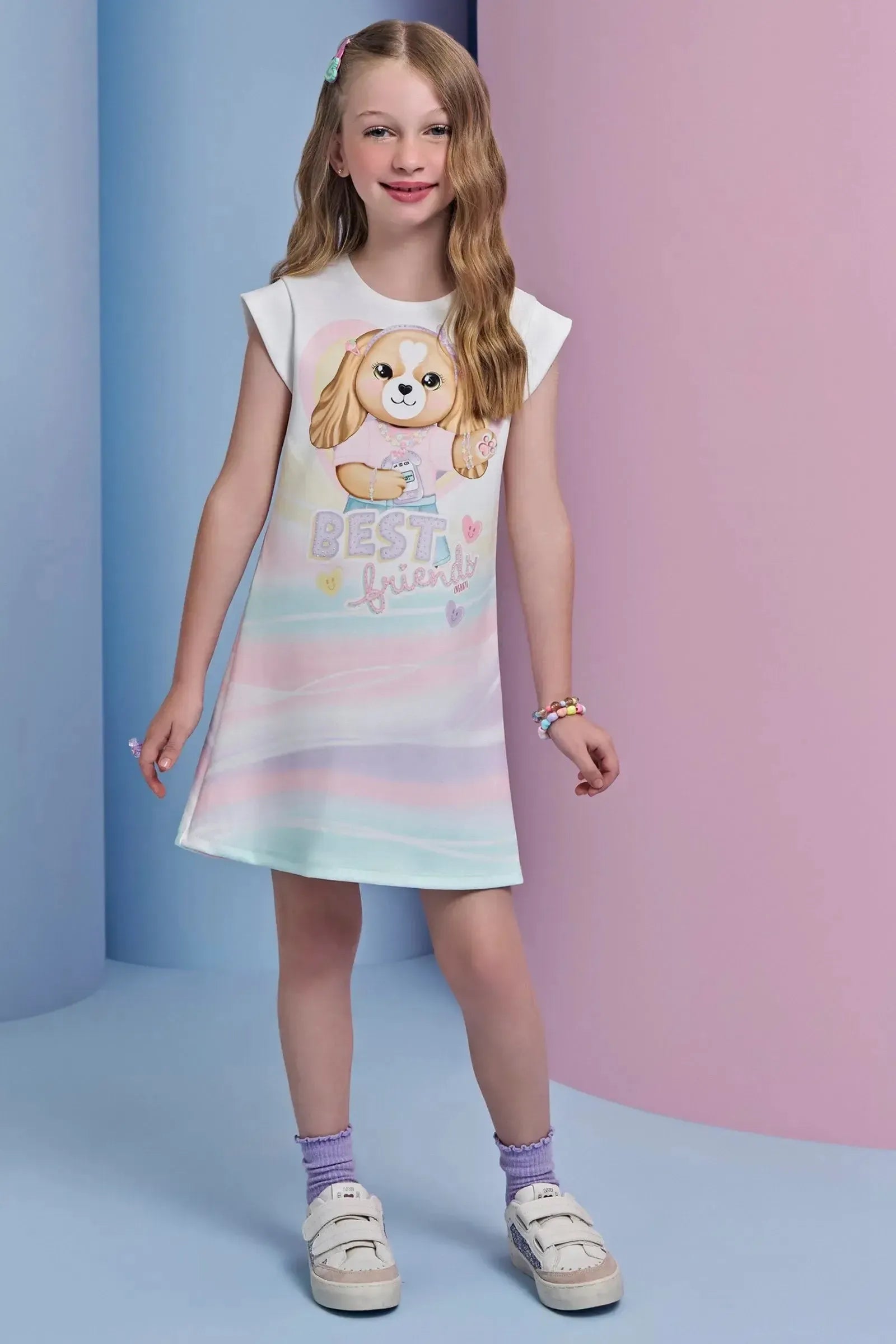 Vestido em Fly Tech 94458 Infanti Infantil Menina
