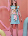Vestido em Fly Tech. Acompanha Bolsa 99382 Infanti Infantil Menina
